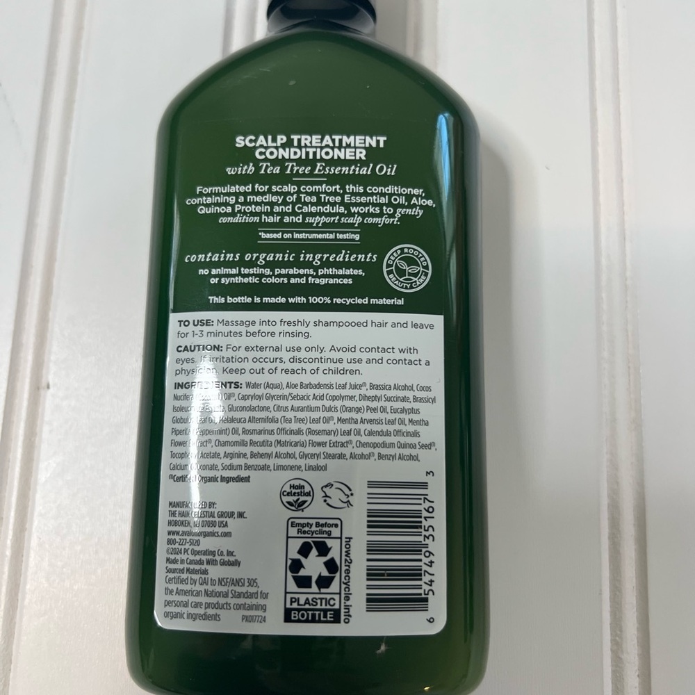 Avalon Organics Scalp Treatment Tea Tree Conditioner , 11 oz. NEW 1813 - Picture 2 of 2